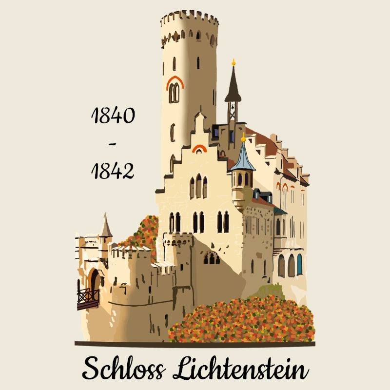 Lichtenstein Castle, hand-drawn.