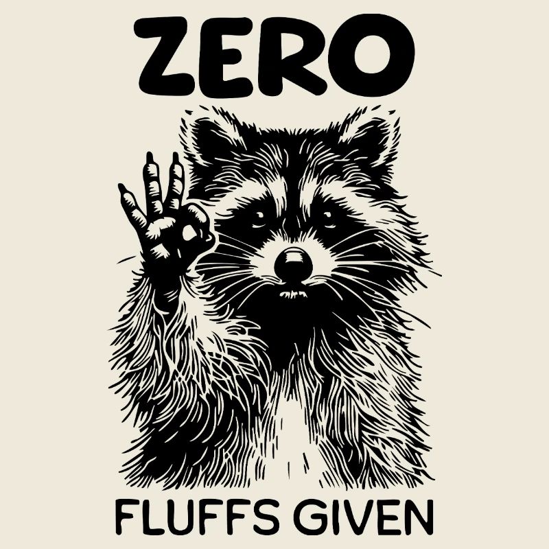 Zero Fluffs Given | Funny Raccoon Print