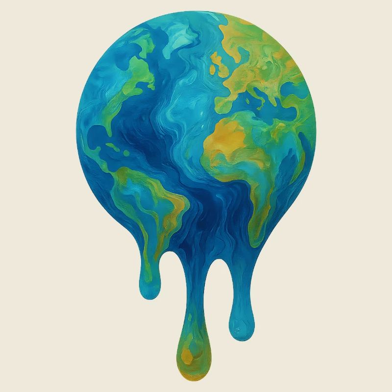 Melting Globe – Abstract Climate Art