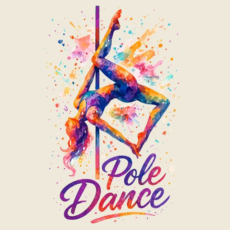 Pole Dance Poledancerin Aquarell bunt Geschenk