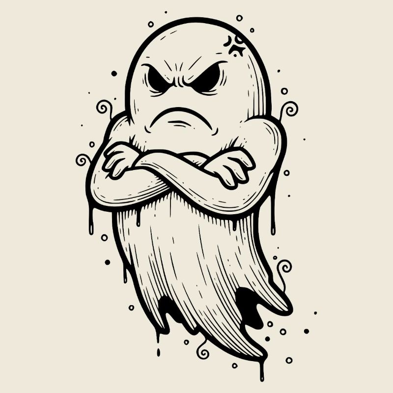 Halloween Geist mit verschränkten Armen