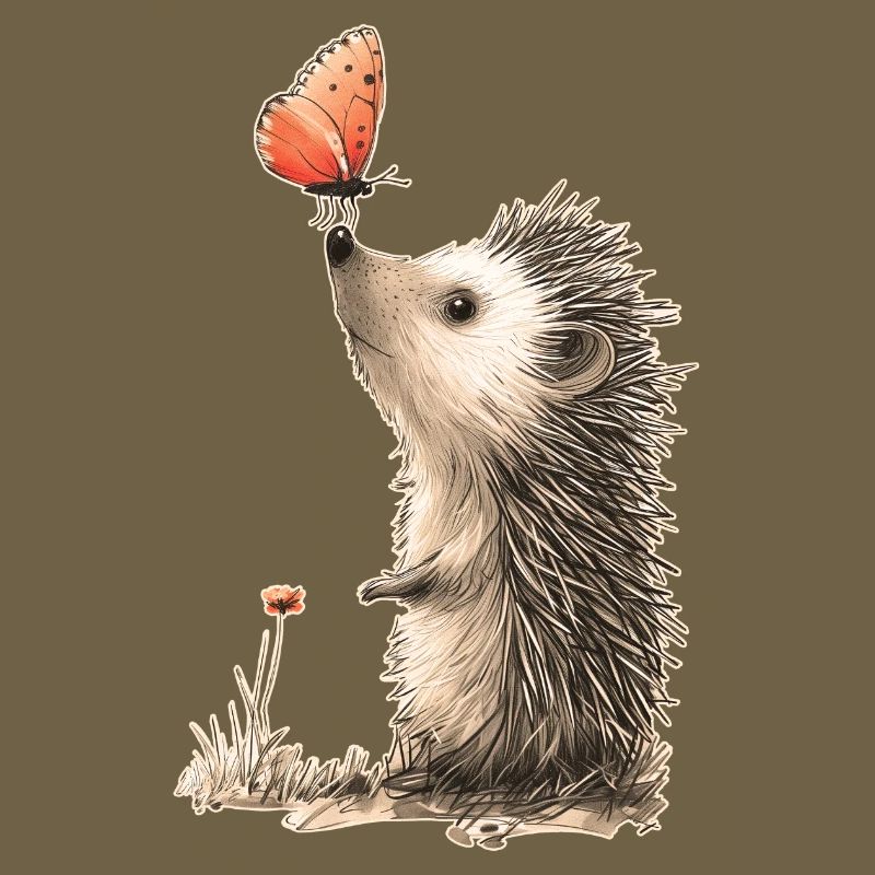 Igel und Schmetterling