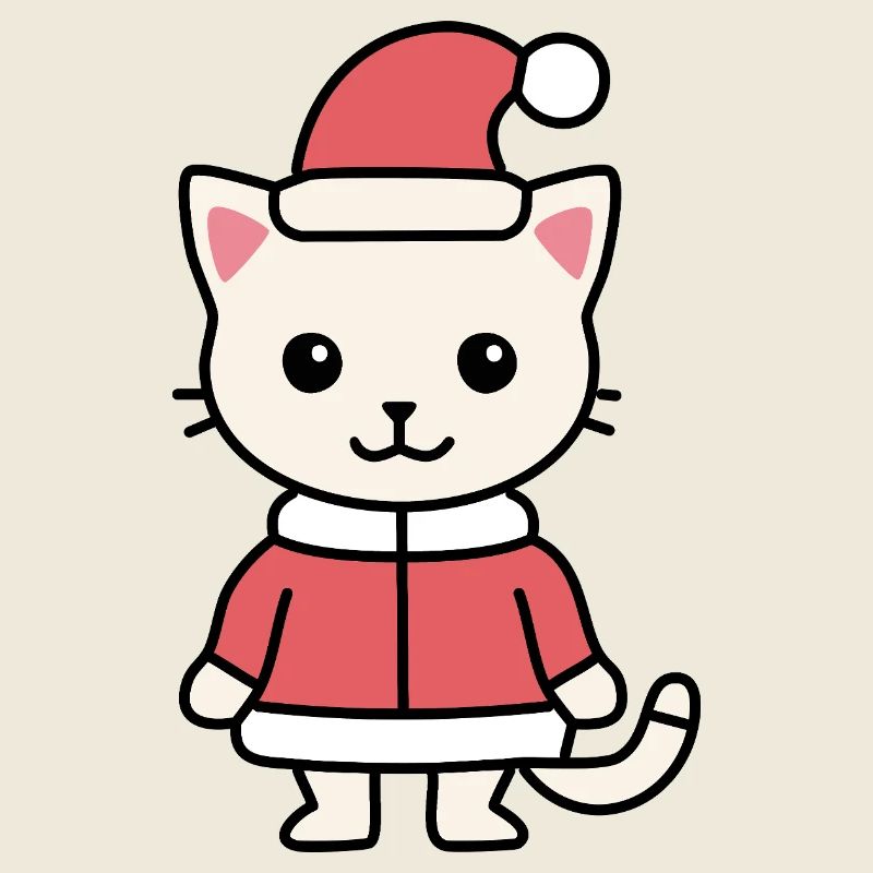 Chat câlin au look de Noël