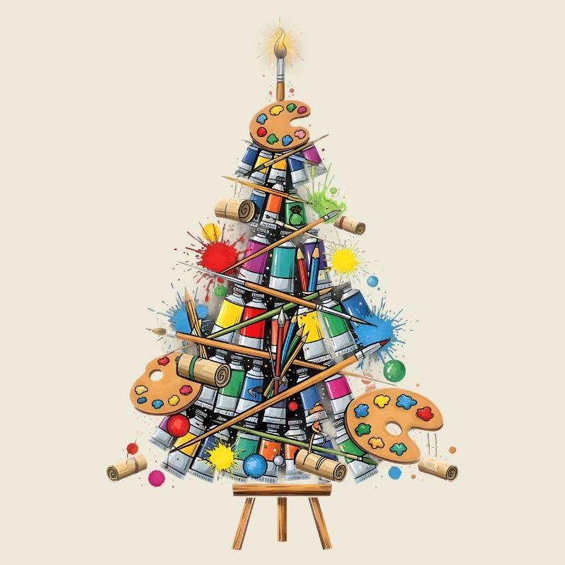 Pinceau forêt arbre de Noël des couleurs