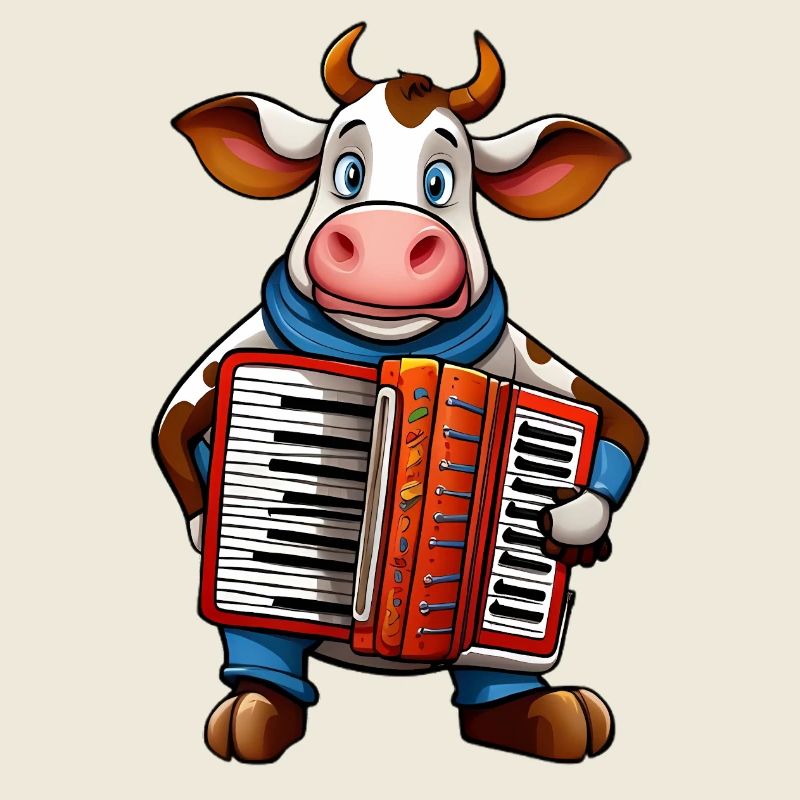 Vache avec accordéon