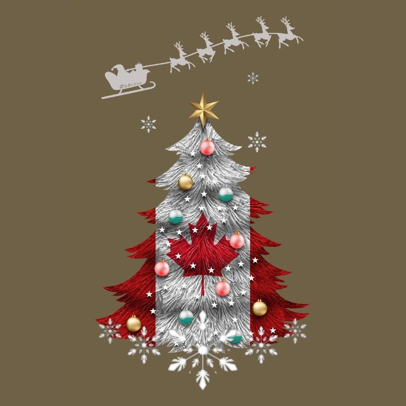 Arbre de Noël avec drapeau du Canada