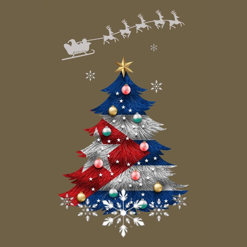 Christmas tree with Cuba flag