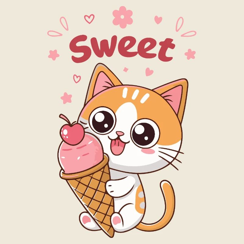 Chaton Glacé Sucré Kawaii