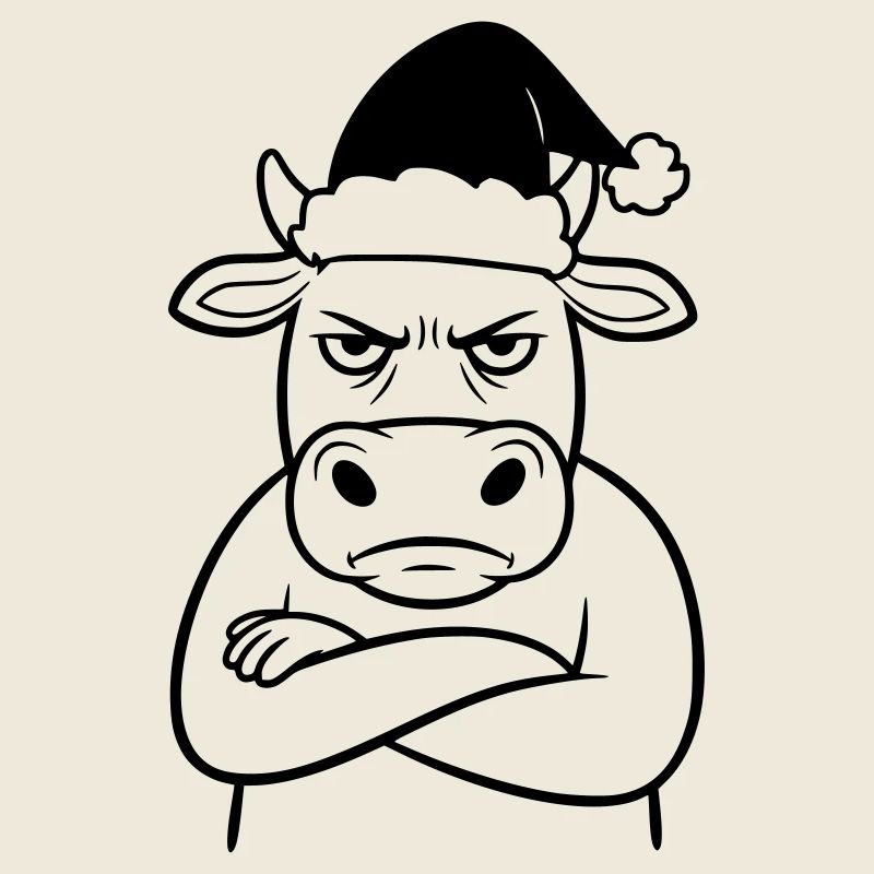 Funny Grumpy Cow for Christmas