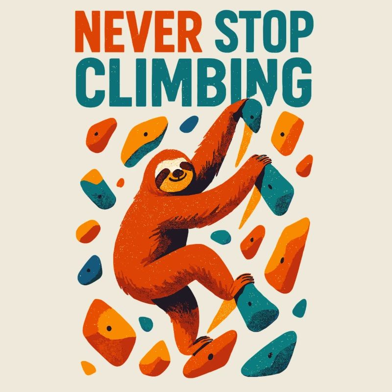 Bouldern Faultier Klettern Motivation Geschenk