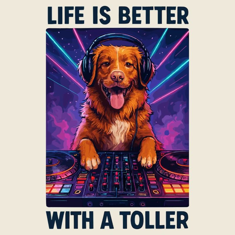 Nova Scotia Toller DJ Hund witzig positiv Geschenk