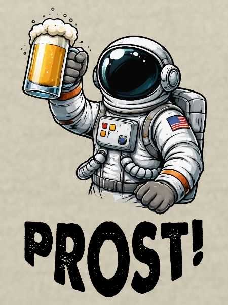 Astronaut mit Bierglas