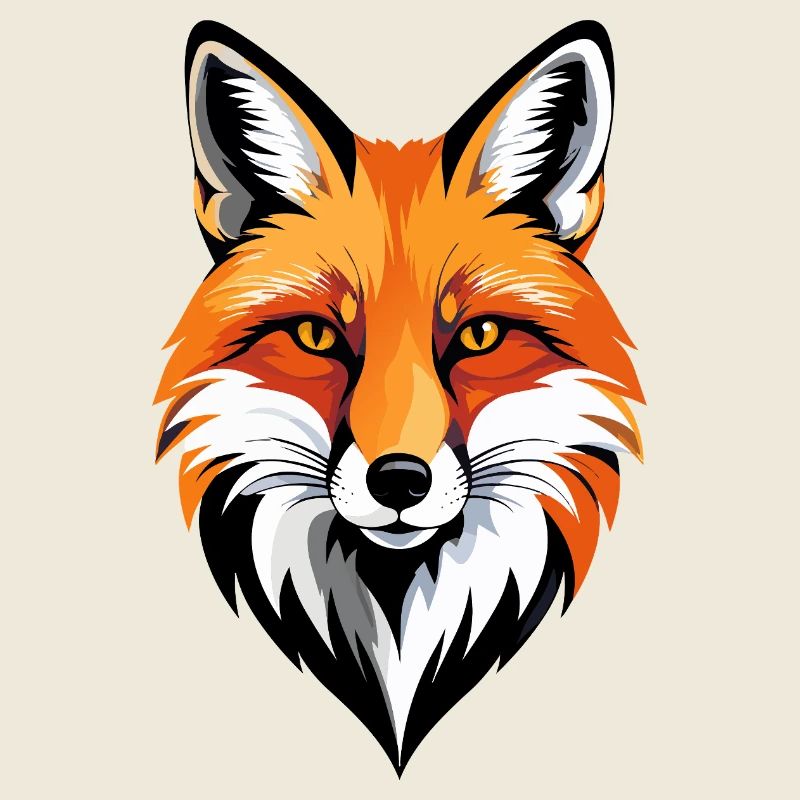 Illustration Pop Art de renard Face de renard astucieuse