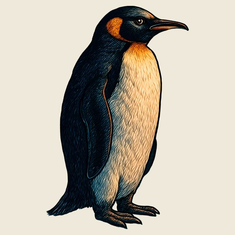 Penguin illustration with warm contrast
