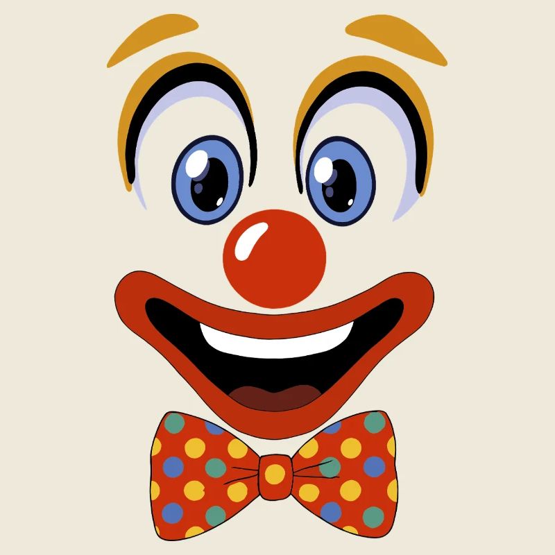 Clown Gesicht mit buntem Bowtie Karneval