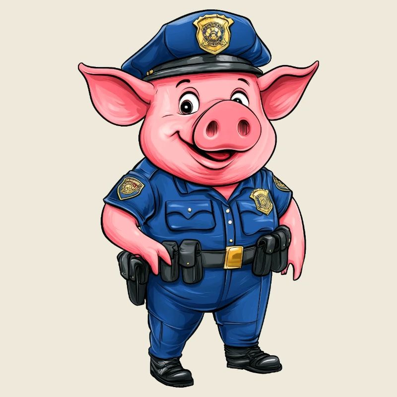 Schweine Polizei / Polizistin Schwein