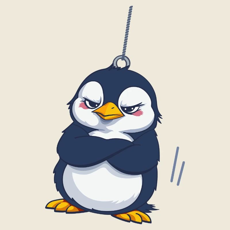 Pingouin grognon suspendu 