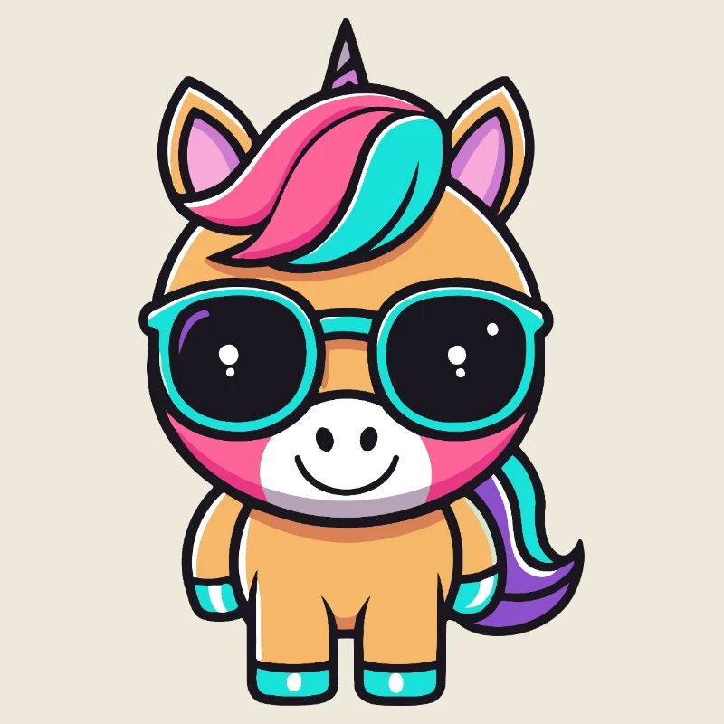 Unicorn Rainbow Minimalistische Brille