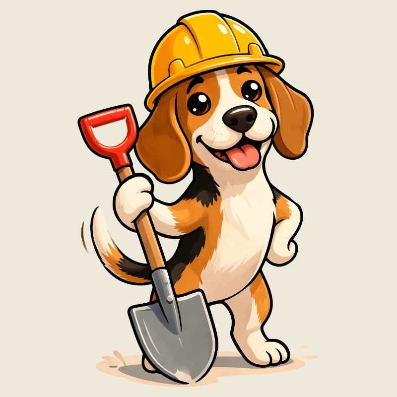 Beagle Bauarbeiter Hund Lustig Fun Design 
