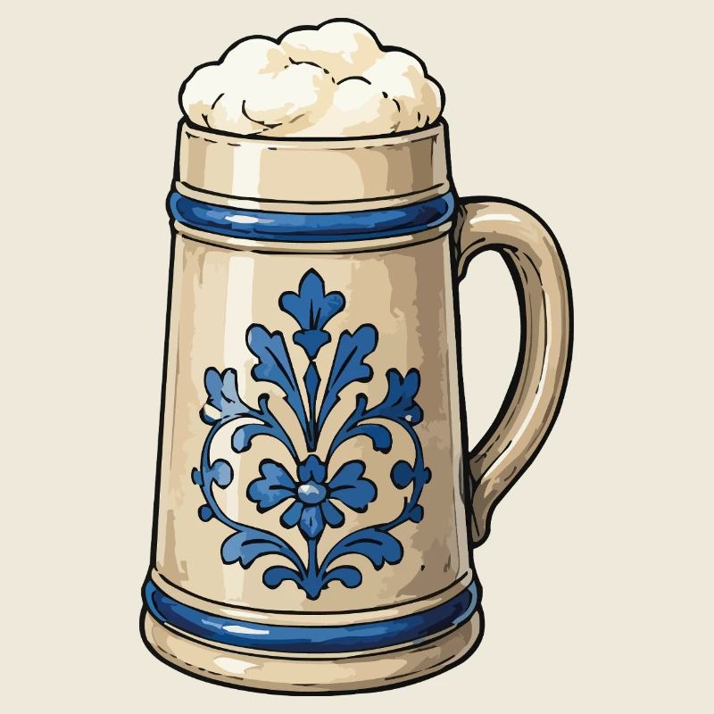 Blaue Blumendekor Biersteinkunst