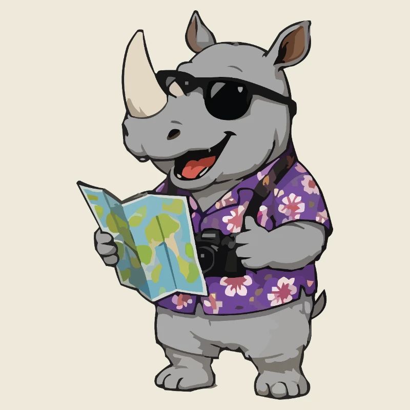 Rhino Tourist mit Map