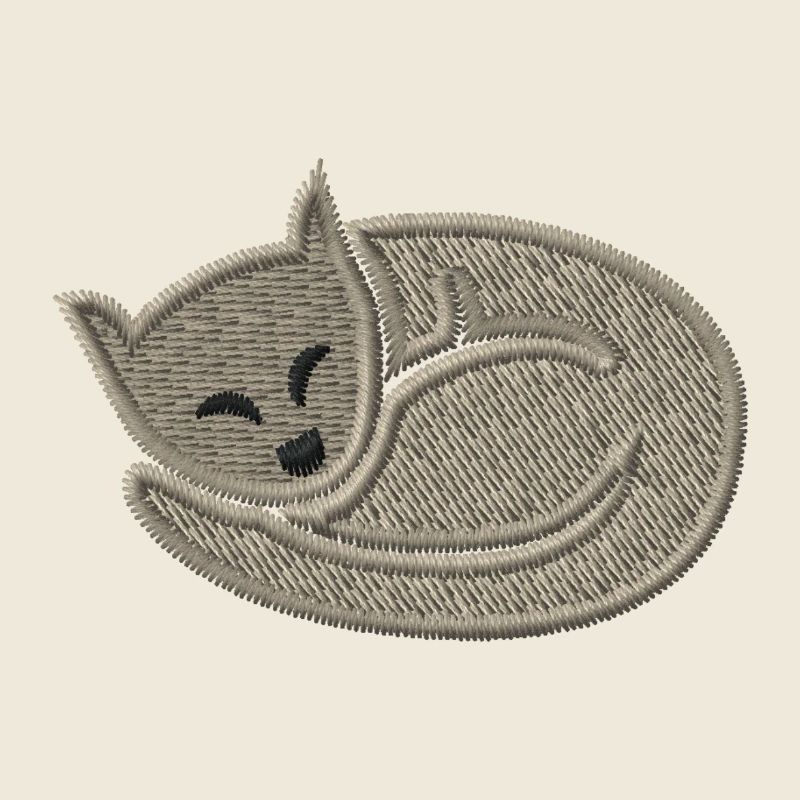 Schlafende Katze bestickt