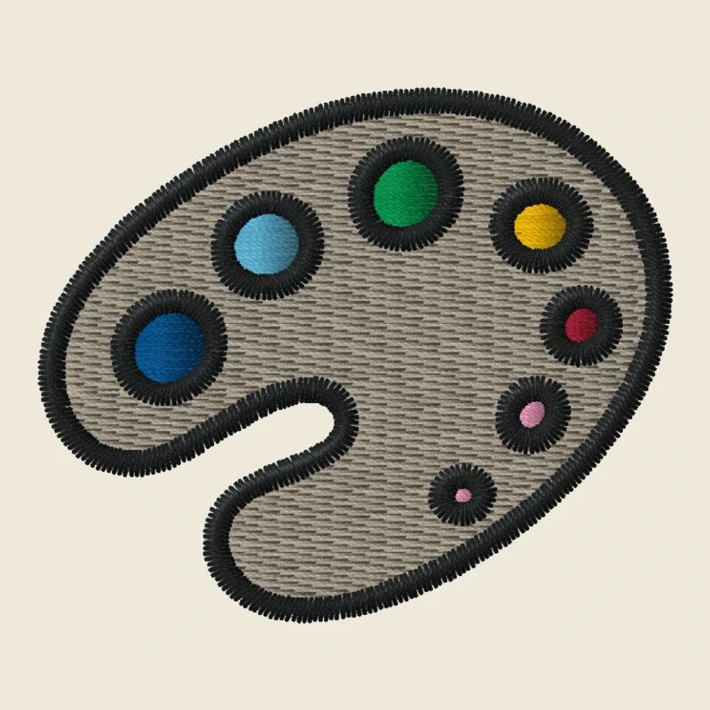 Farbpalette bestickt