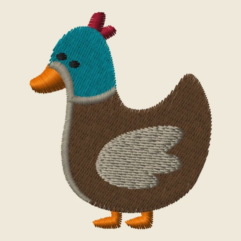 Ente bestickt