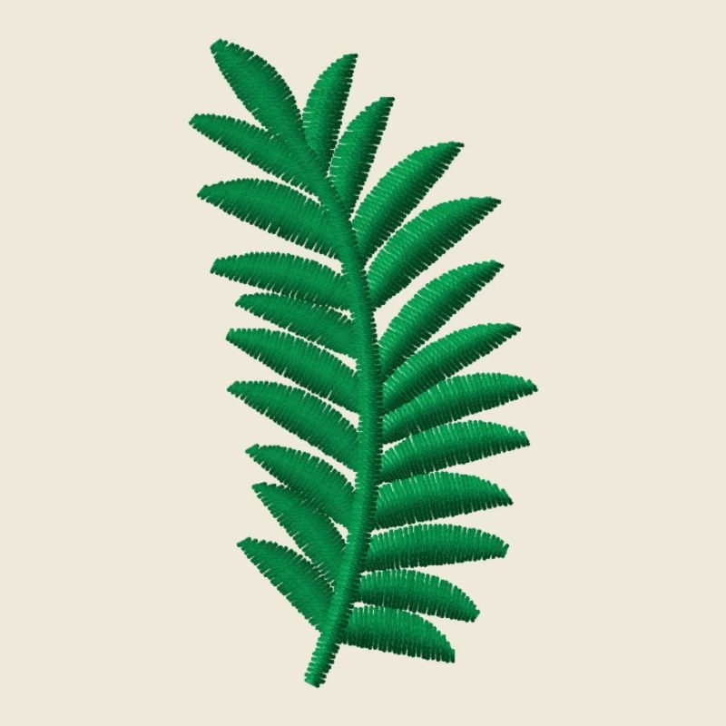Feuille de palmier brodée