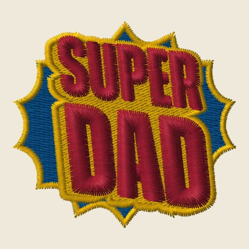 Super papa lettrage brodé
