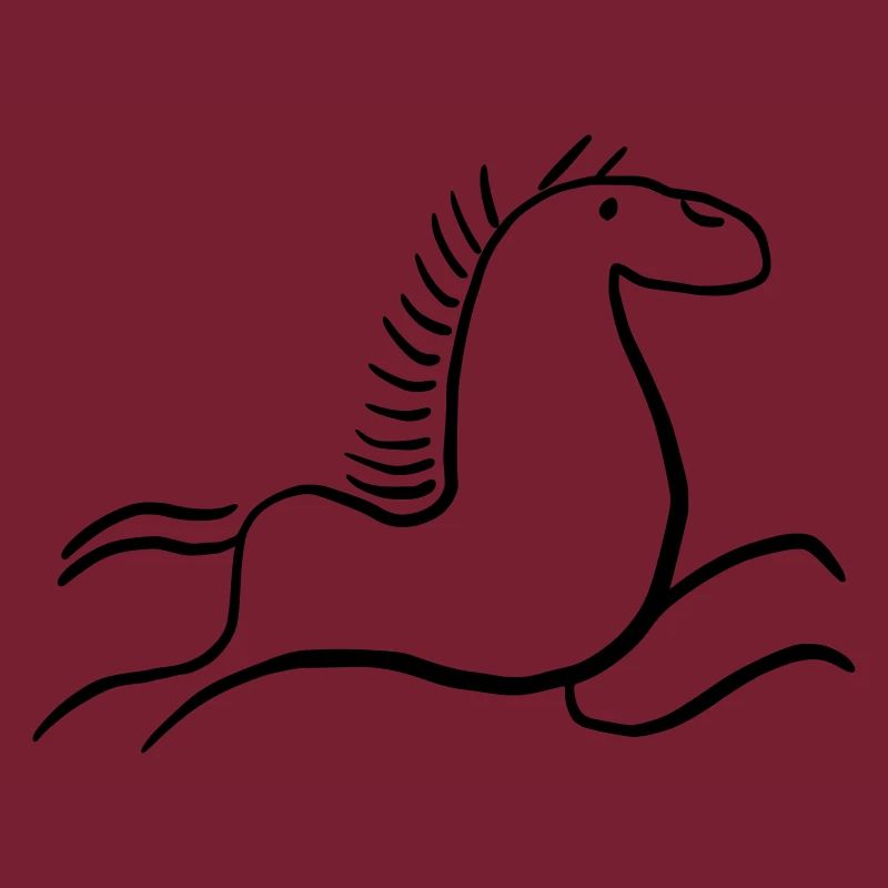 Cheval sauvage comme peinture rupestre à l’âge de pierre