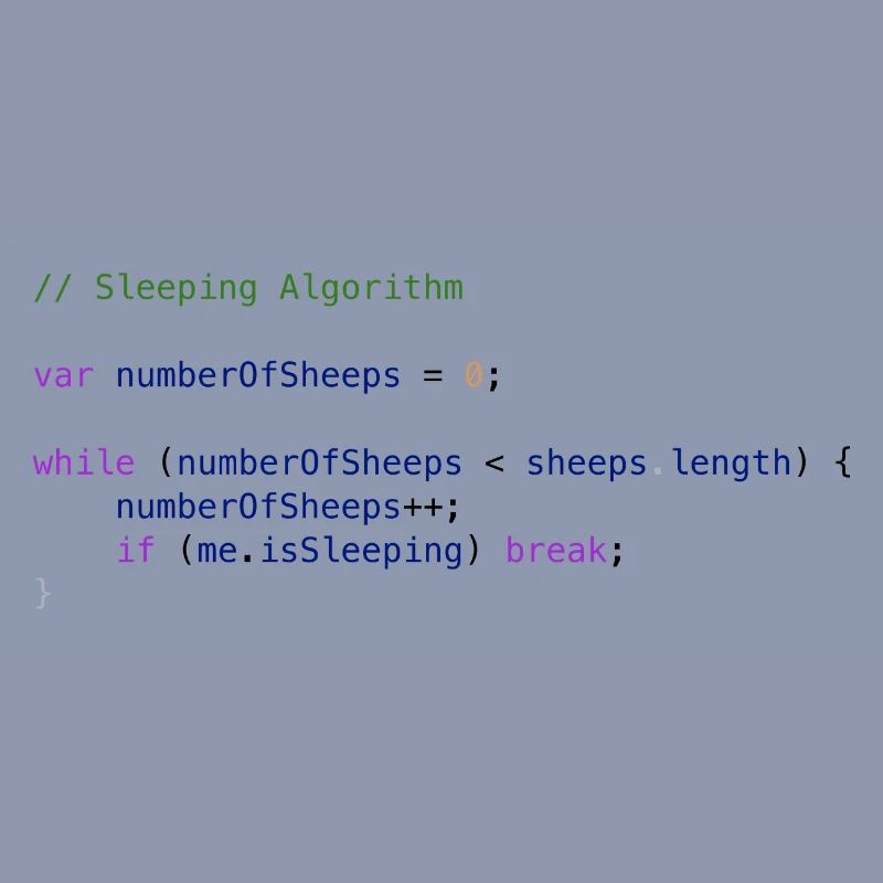 Programmierer Code Schäfchen zählen Logik