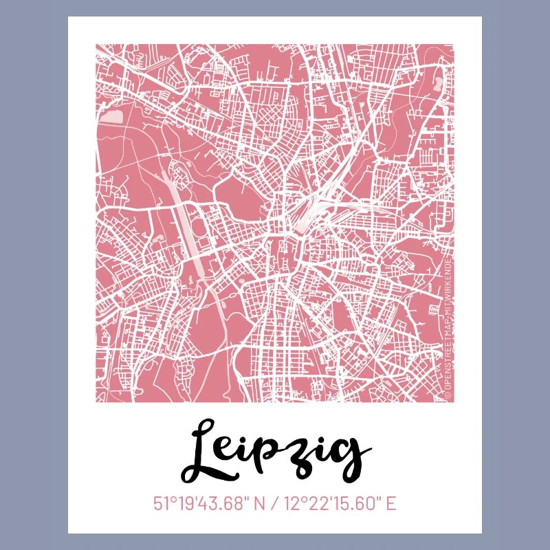 Leipzig - City Map Map Map (old rose)