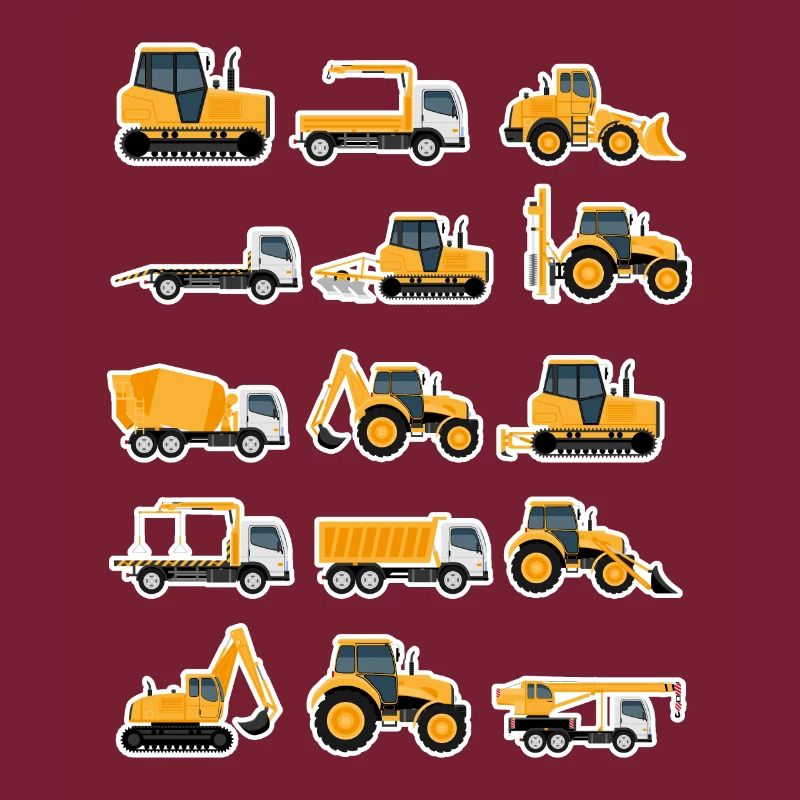 Construction site construction vehicles collection excavator gift