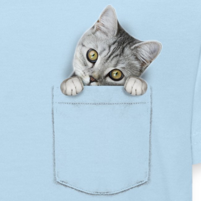 cat pocket - Kinder Bio-T-Shirt