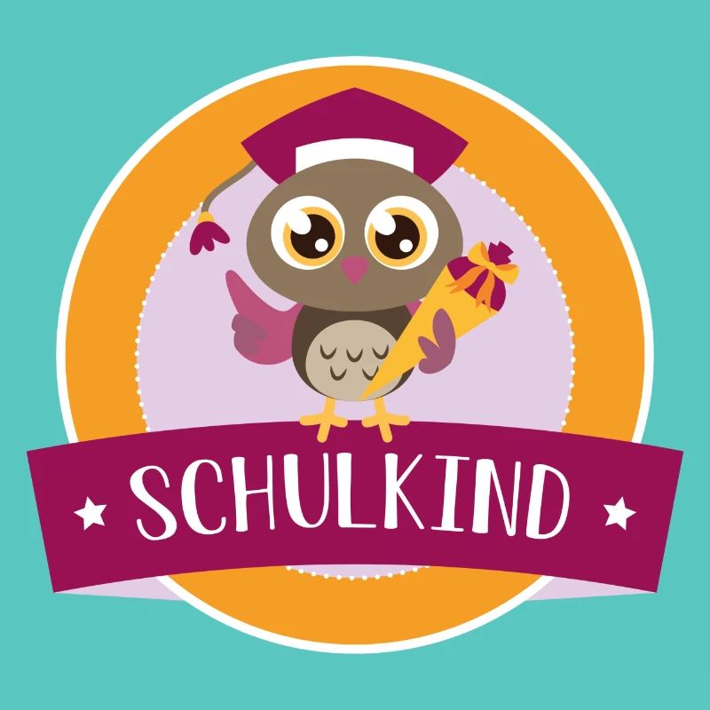 Schulkind Eule mit Zuckertüte