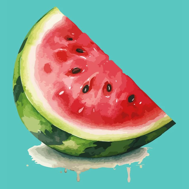 Tranche de pastèque à l’aquarelle