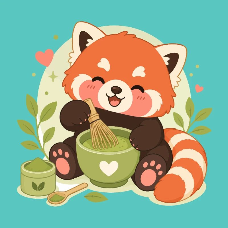 roter Panda Matcha Liebe