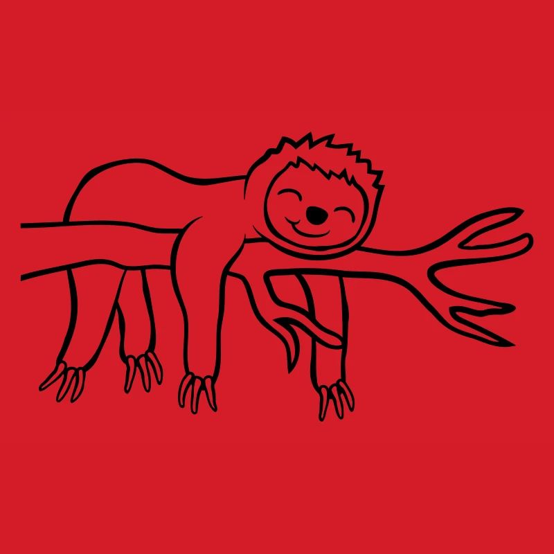 Tired hanging sloth