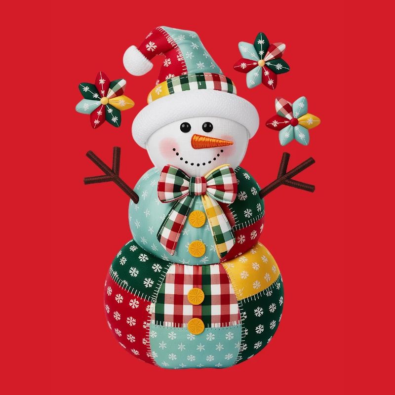 Patchwork Snowman Holiday Cheer
