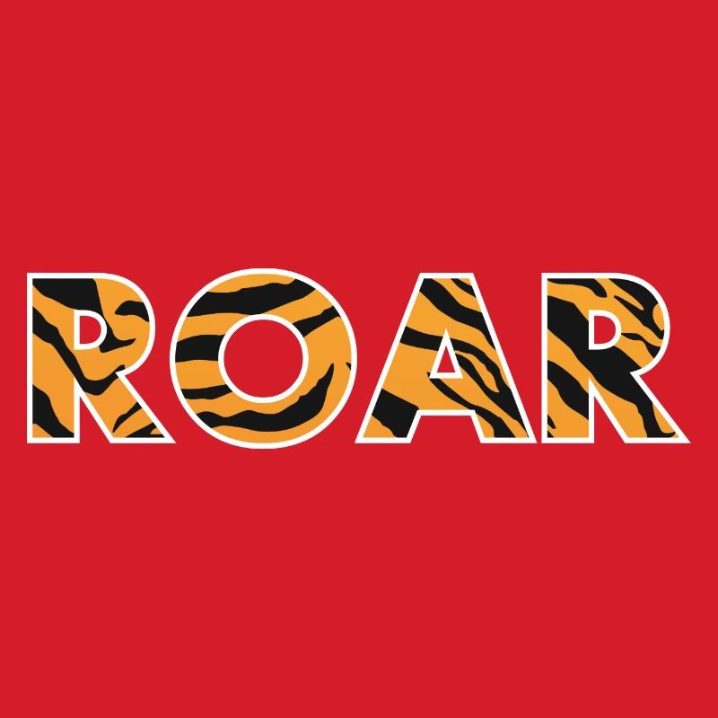 ROAR roar lettering tiger pattern stripes