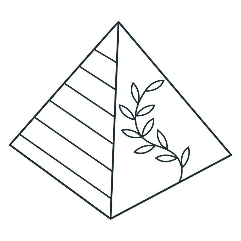 Pyramide mit Blumenbewuchs