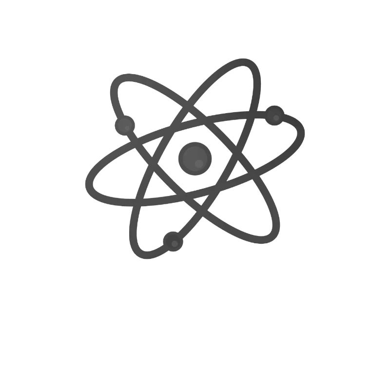 Colorful atom neutron electron physics students