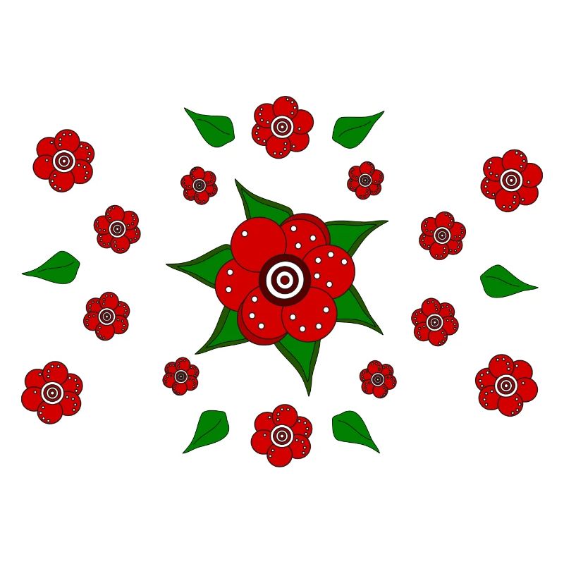 Floral pattern red