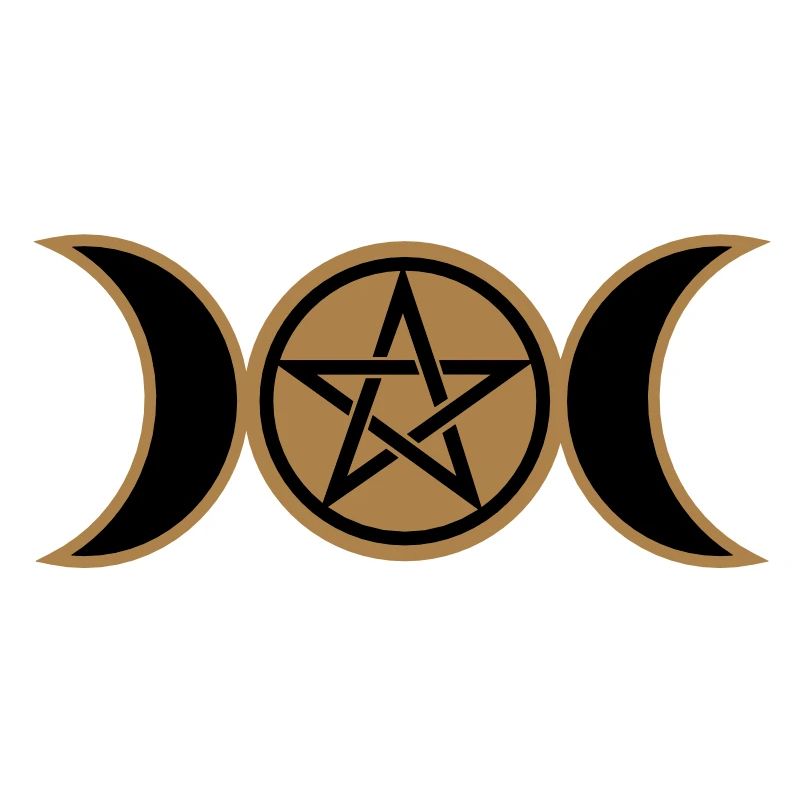 Pentacle, Pentagramme- lune triple Wicca, amulette