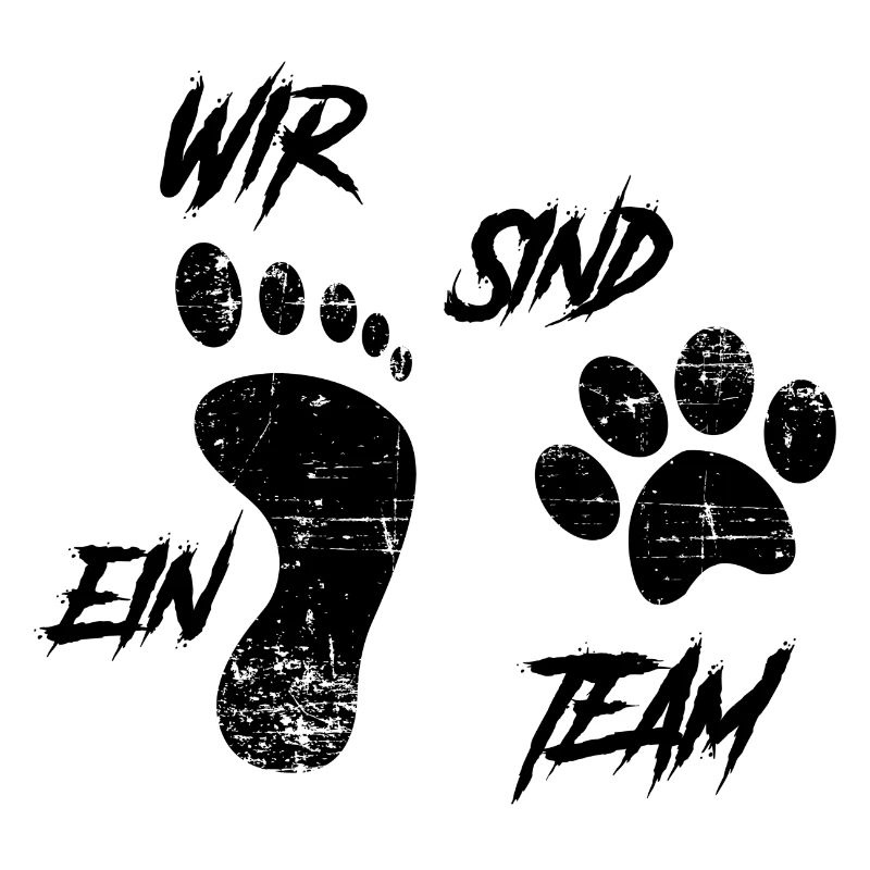 Wir sind ein Team Hunde Pfote Spruch Geschenk