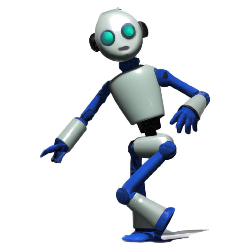 Robot de danse 3D en bleu et blanc