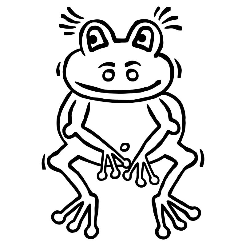 Funny frog in thinker attitude