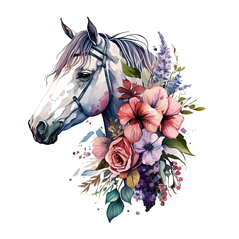 Pferd Boho Blumen Design