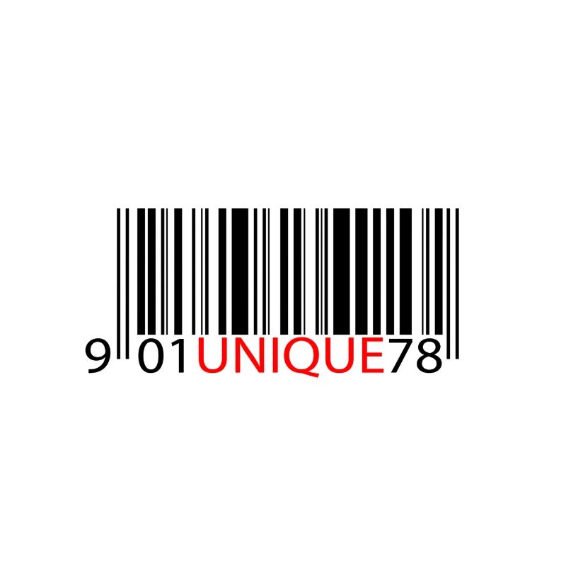 Unique Red Text Barcode